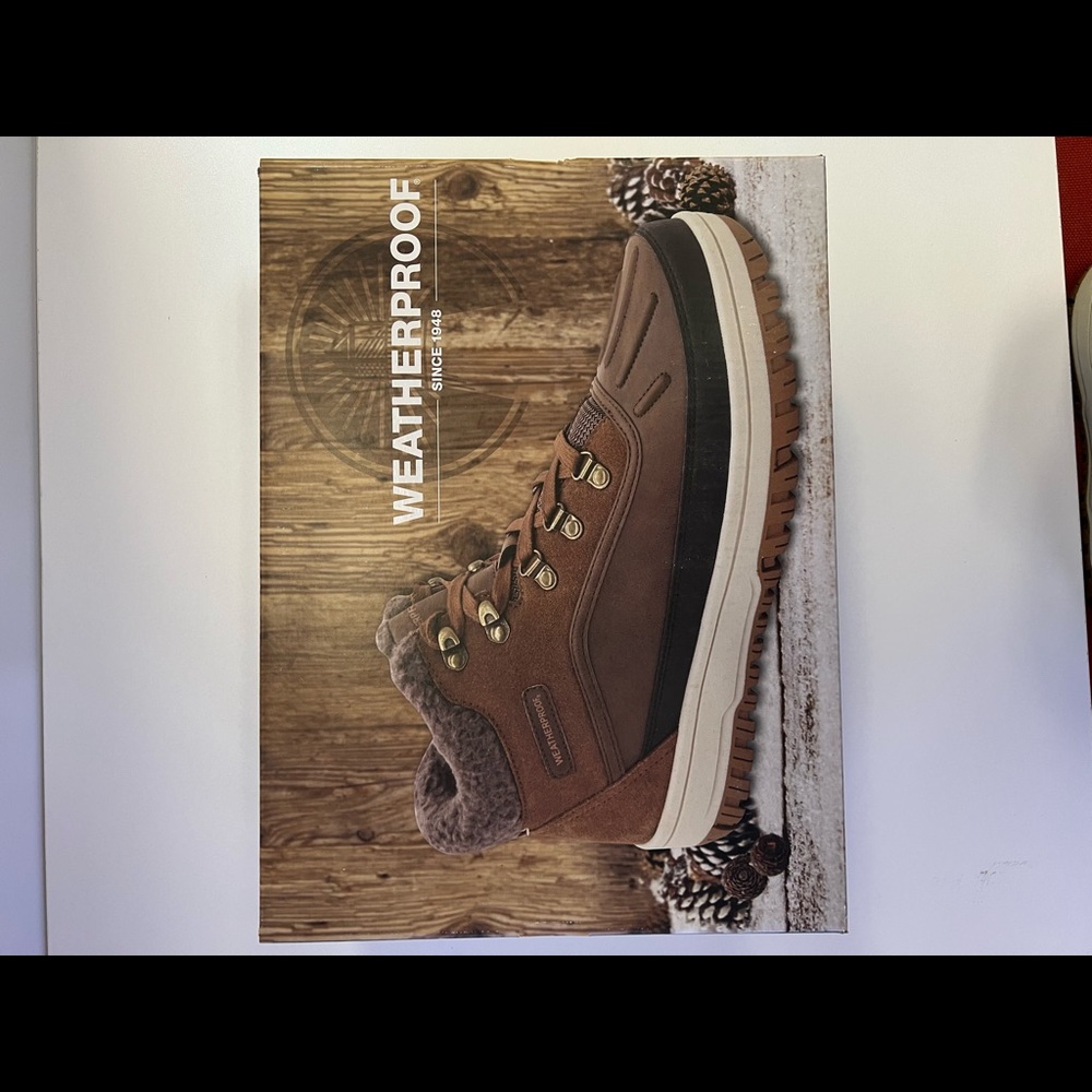 Weatherproof Landon Men's Winter Faux Fur Sneakerboots BROWN New in Box